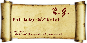 Malitsky Gábriel névjegykártya